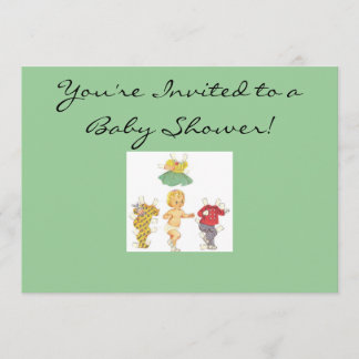 Invitation de papier de baby shower de poupée