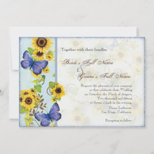 Invitation de papillon bleu tourbillon de tourneso