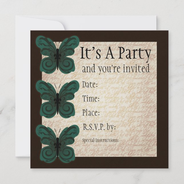 Invitation de papillons brûlés (Devant)