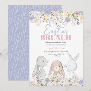 Invitation de Pâques Brunch Bunny