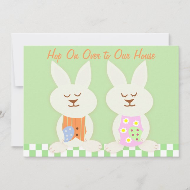 Invitation de Pâques Bunnies (Devant)