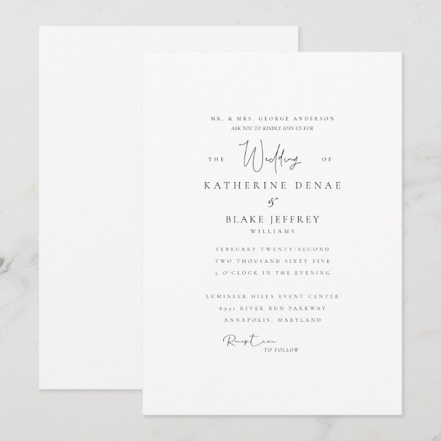 Invitation de parents de mariées Mariages tout sim (Devant / Derrière)