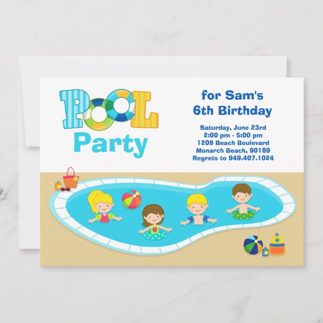 Invitation de partie d'anniversaire de enfant de (Devant)