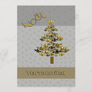 Invitation de partie d'arbre de Noël de Gold Fleur