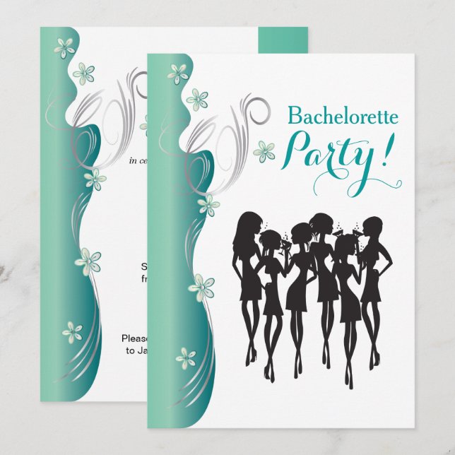 Invitation de partie de Bachelorette - jade (Devant / Derrière)