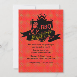 Invitation de partie de BBQ