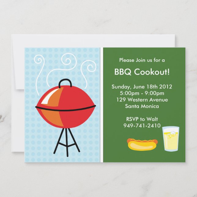 Invitation de partie de BBQ (Devant)