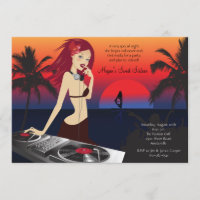 Invitation de partie de beauté du DJ