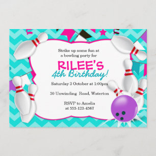 Invitation de partie de bowling - FILLES