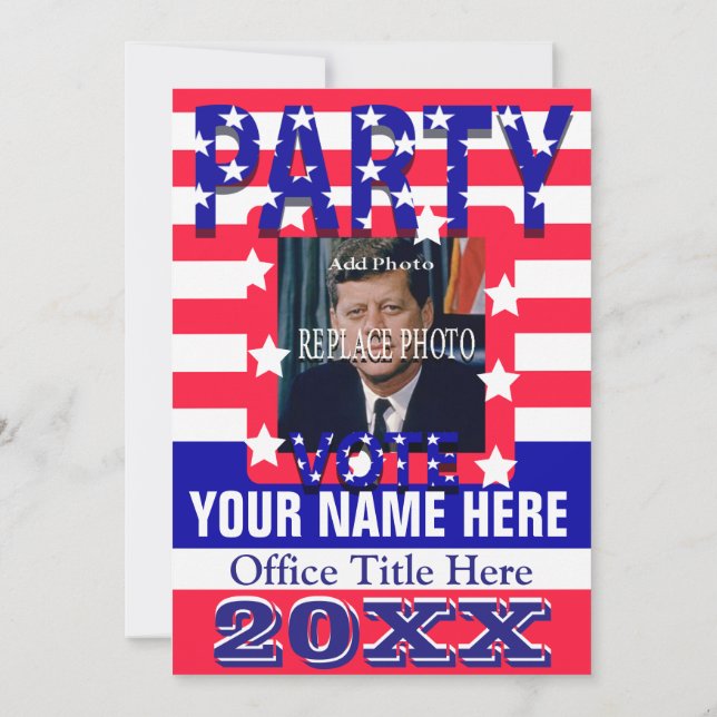 Invitation de partie de campagne politique (Dos)