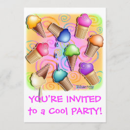 Invitation de partie de cornet de crème glacée