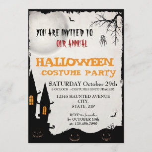 Invitation de partie de costume de Halloween