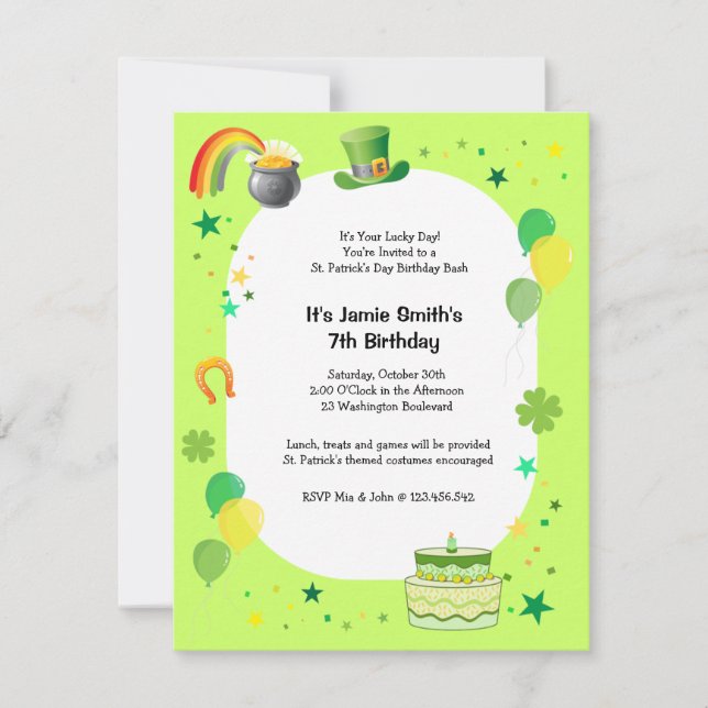 Invitation de partie de costume de l'anniversaire (Devant)