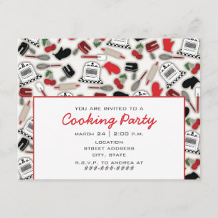 Invitation de partie de cuisine - cuisine vintage