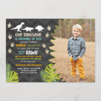 Invitation de partie de dinosaure d'invitation