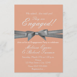 Invitation de partie de fiançailles d'arc de pêche