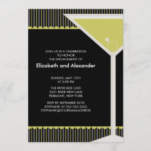 Invitation de partie de fiançailles de cocktail