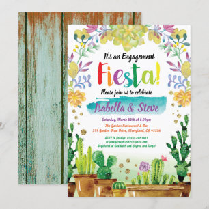 Invitation de partie de fiançailles de fiesta avec