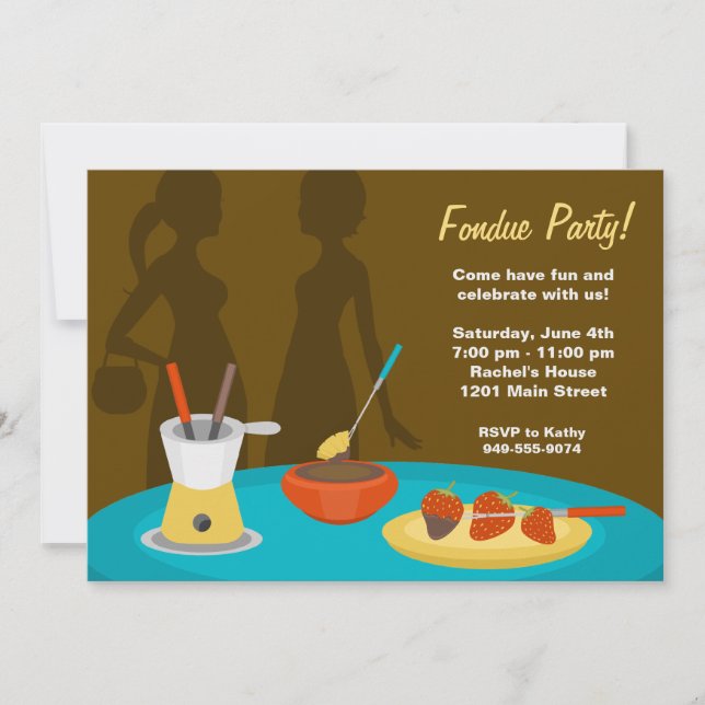 Invitation de partie de fondue (Devant)