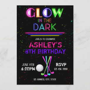 Invitation de partie de golf de lueur