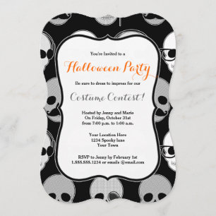 Invitation de partie de Halloween de crânes de