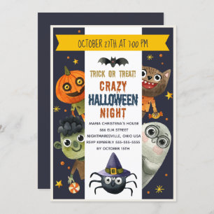 Invitation de partie de Halloween de monstres