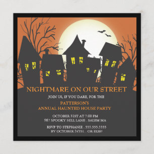 Invitation de partie de Halloween de voisinage de