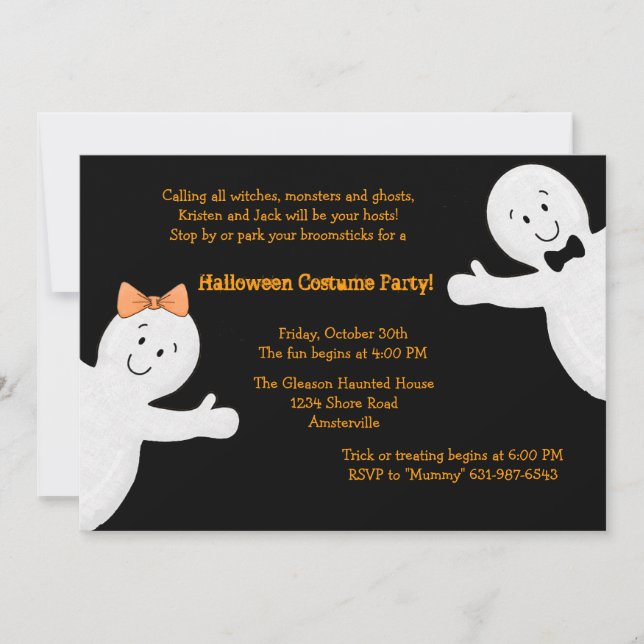 Invitation de partie de Halloween d'enfants de (Devant)
