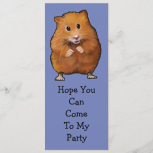 INVITATION DE PARTIE DE HAMSTER : Art original