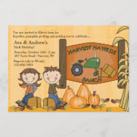 Invitation de partie de Hayride de récolte