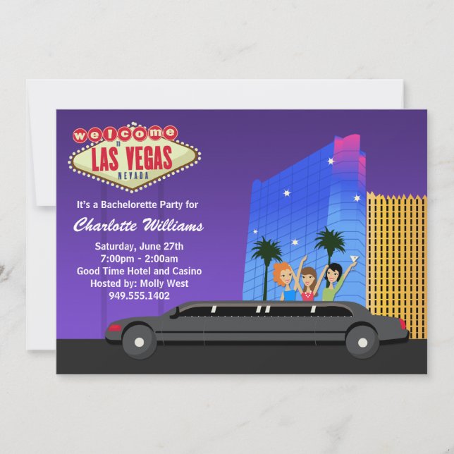 Invitation de partie de Las Vegas Bachelorette (Devant)