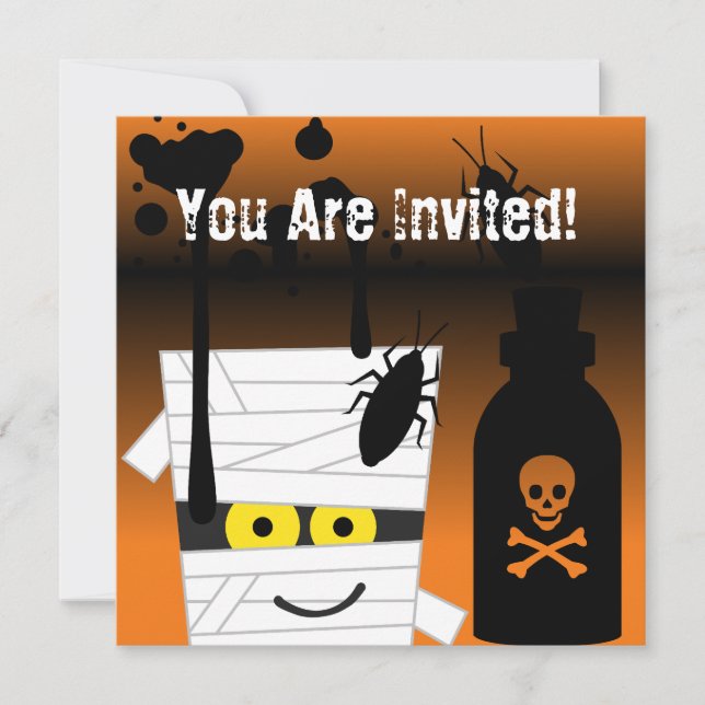 Invitation de partie de maman de Halloween (Devant)