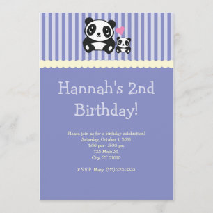 Invitation de partie de panda - pourpre