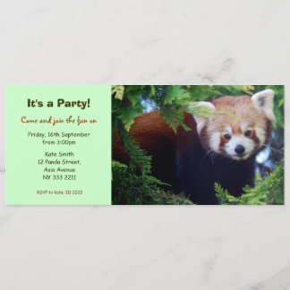 Invitation de partie de panda rouge