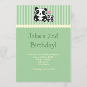 Invitation de partie de panda - vert