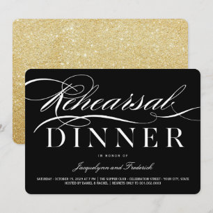Invitation de partie de parties scintillantes d'or