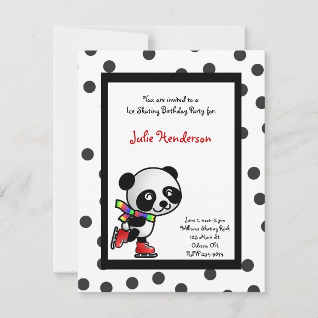 Invitation de partie de patinage de glace (Devant)