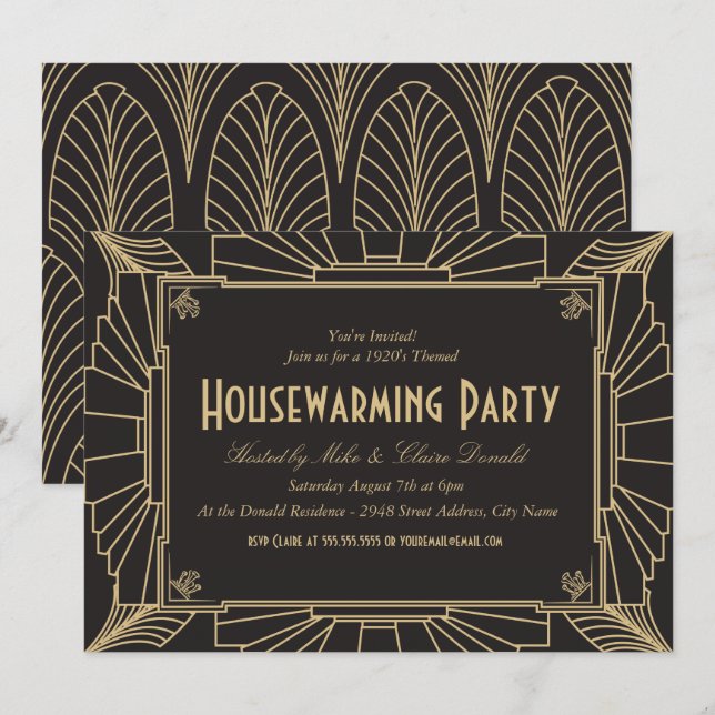 Invitation de partie de pendaison de crémaillère (Devant / Derrière)