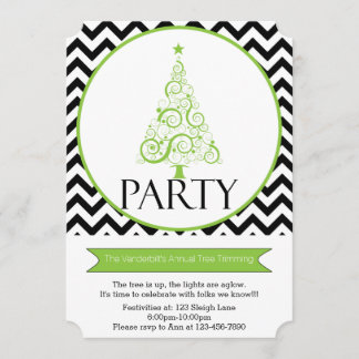 Invitation de partie de règlage d'arbre de Noël de