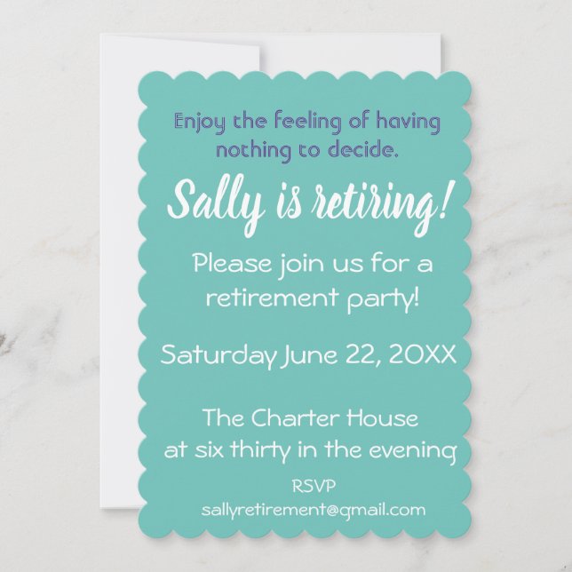 INVITATION DE PARTIE DE RETRAITE AVEC LA CITATION (Devant)