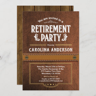 Invitation de partie de retraite. Cuir chic de