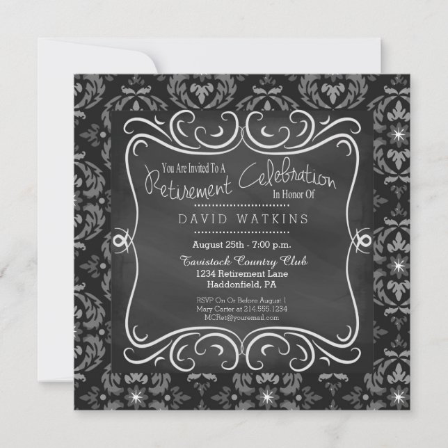 Invitation de partie de retraite de damassé et de (Devant)