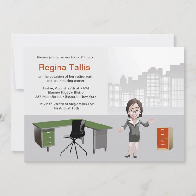 Invitation de partie de retraite de femme (Devant)