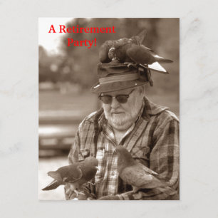 Invitation de partie de retraite d'homme d'oiseaux