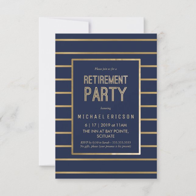 Invitation de partie de retraite - personnaliser, (Devant)