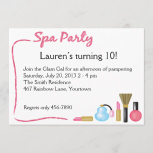 Invitation de partie de spa d'enfants avec la