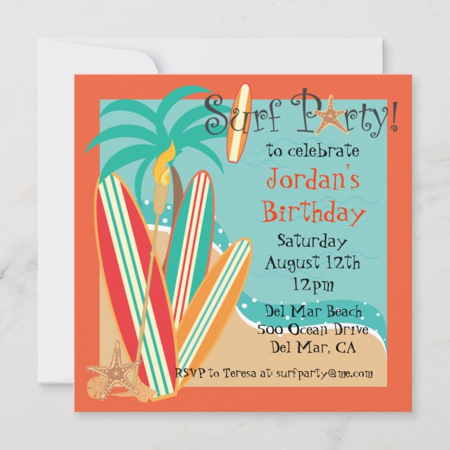 Invitation de partie de surf (Devant)