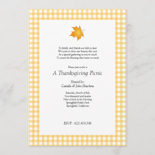Invitation de partie de thanksgiving de