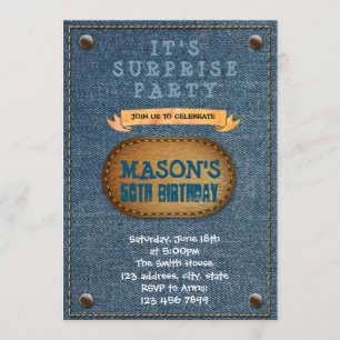 Invitation de partie de thème de denim