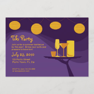 Invitation de partie d'été : Boissons de pourpre